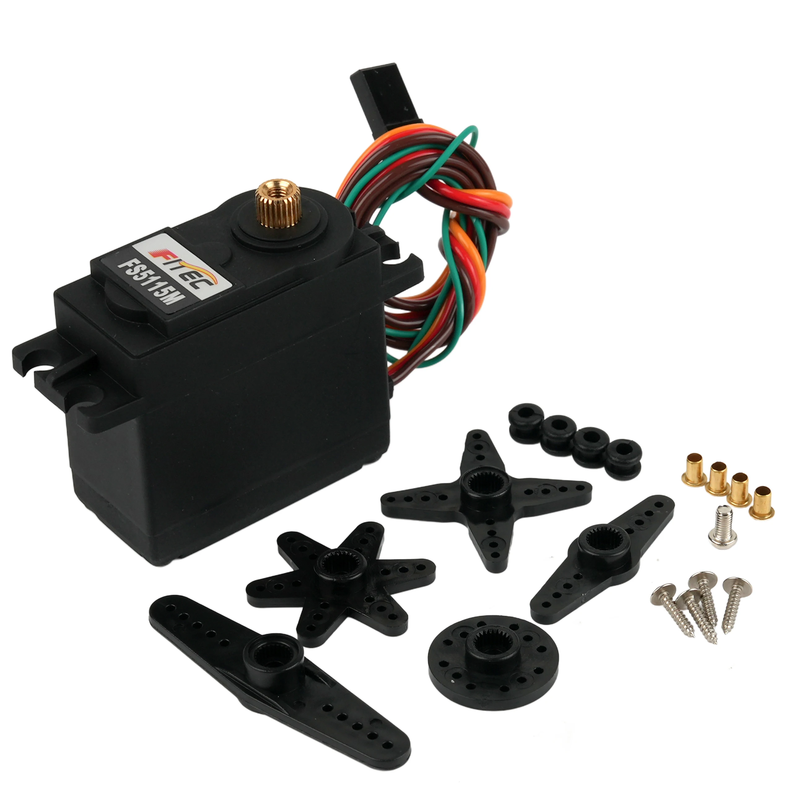 15.5kg/cm Digital Servo FS5115M-FB Position Feedback 500-2500μs 180° Metal Gear Motor For 1/8 1/10 RC Cars Boat Airplane Robot