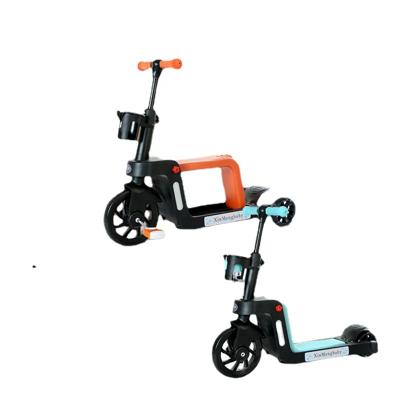 Multi functional riding scooter for smooth sliding, three in one balance pedal, three wheels