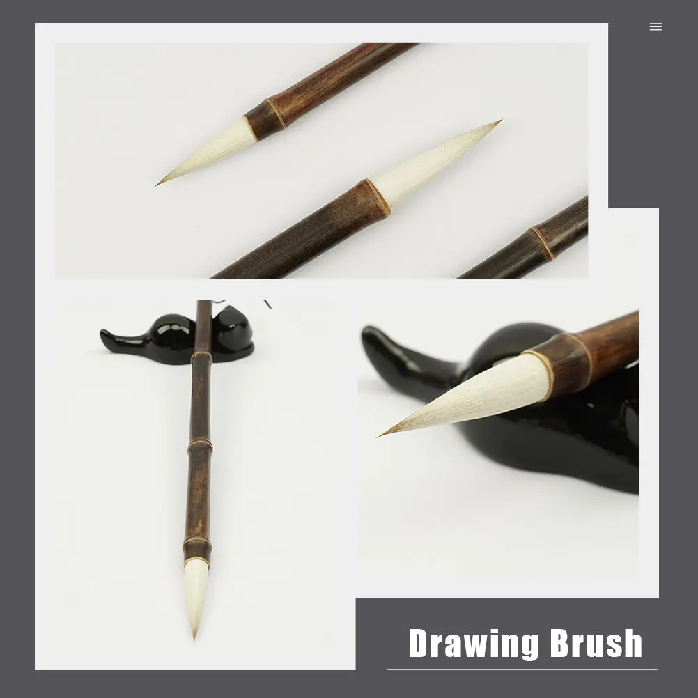Chinese Calligraphy Brush Smooth Polished Handle Traditional Writing Tool for Students Beginners Portable Drawing Calligraphy
