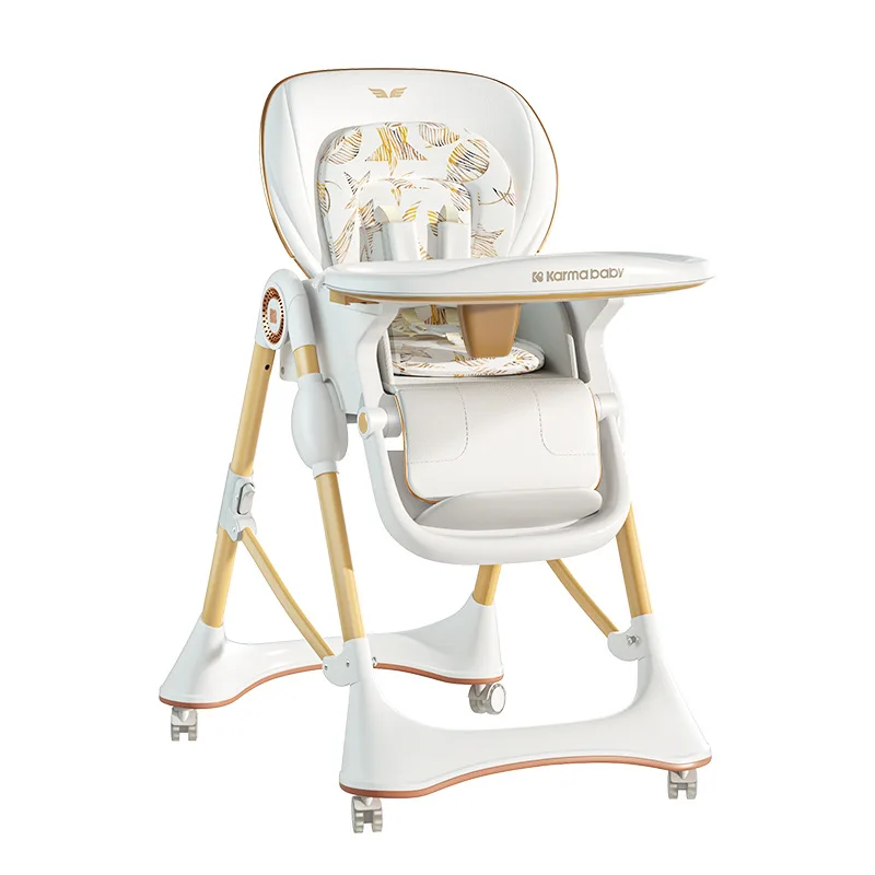E202 High-Quality Baby High Chair: Multi-Function Feeding Chair for Sitting or Reclining, No Assembly Required, Wheels Included
