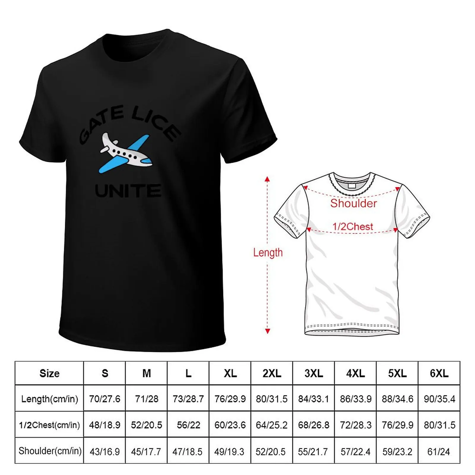 Gate Lice Unite frequent flyer message, with cartoon airplane, for the crowds in the boarding process at airport termina T-Shirt