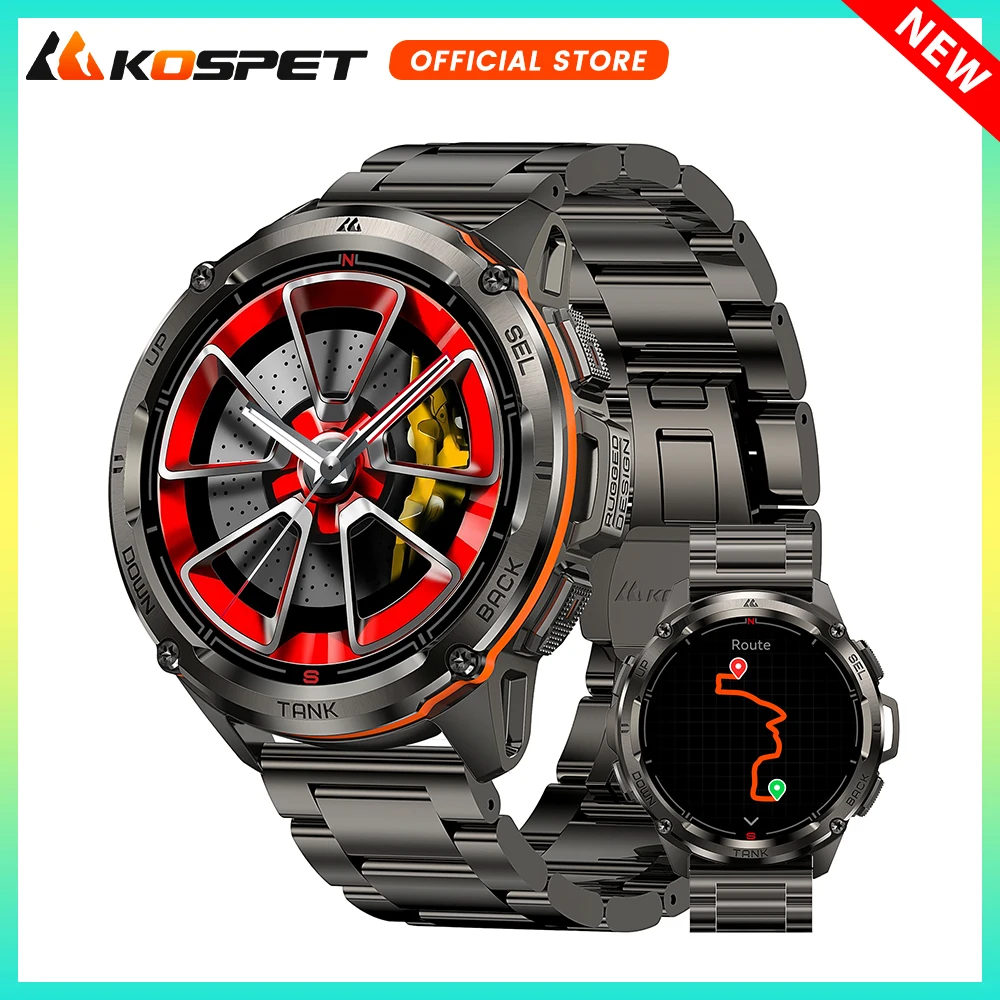 2024 Original KOSPET TANK T3 Ultra GPS Smart Watch For Men Smartwatch Waterproof 5ATM IP69K 470mAh AMOLED Bluetooth Call Watches