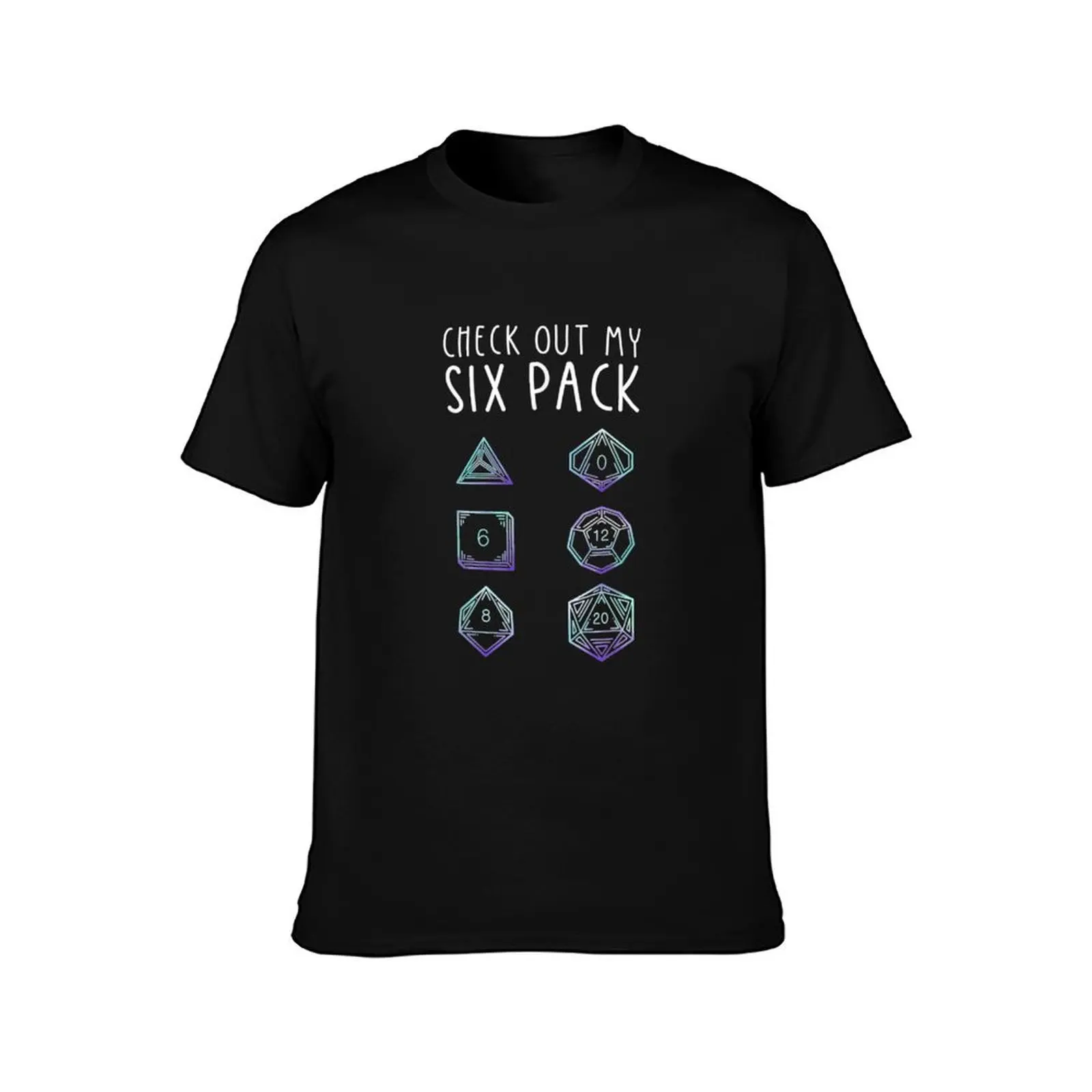 Check Out My Six Pack D20 RPG T-Shirt Summer Casual Cotton Tee Oversized Streetwear Tops Vintage Graphic Print 100% Cotton