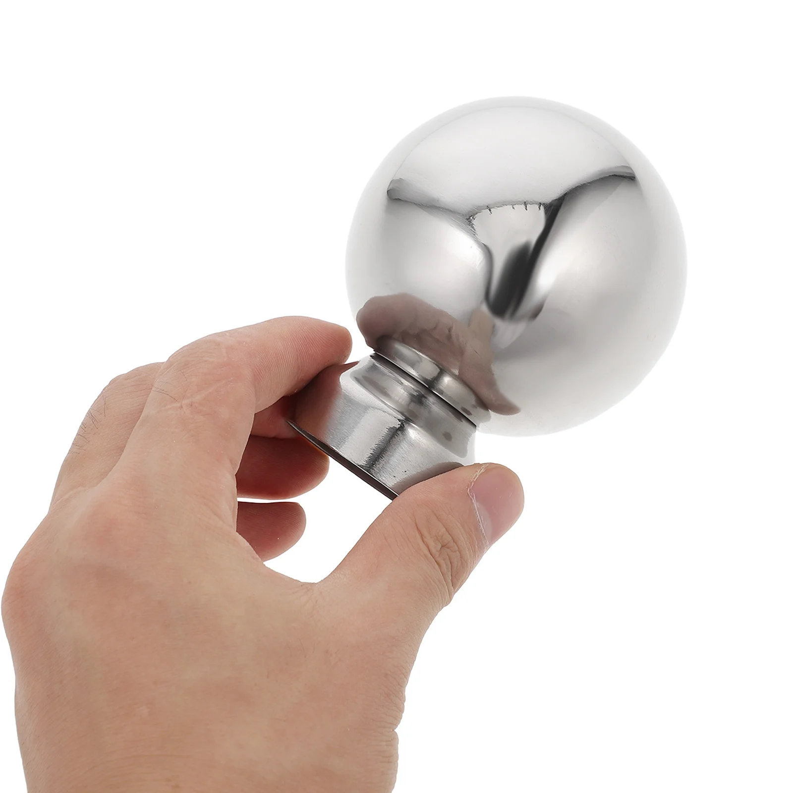 Stainless Steel Hollow Ball Finial for Stair Handrail Decorative Fence Post Cap Garden Topper Outdoor Railing Accessory Metal
