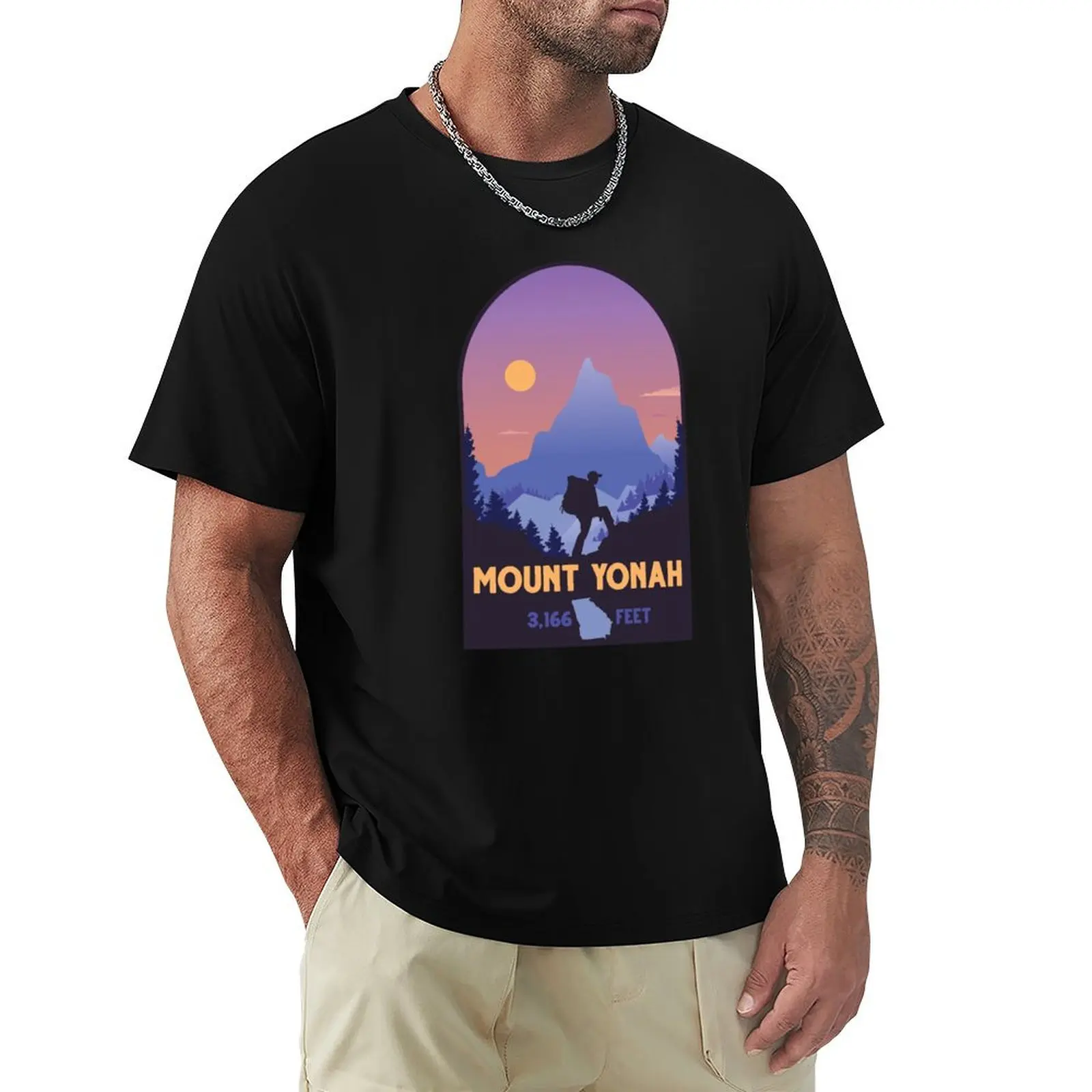 Mount Yonah Bear Mountain Georgia GA Mountain Hiking T-Shirt man t shirts for men casual T-Shirt