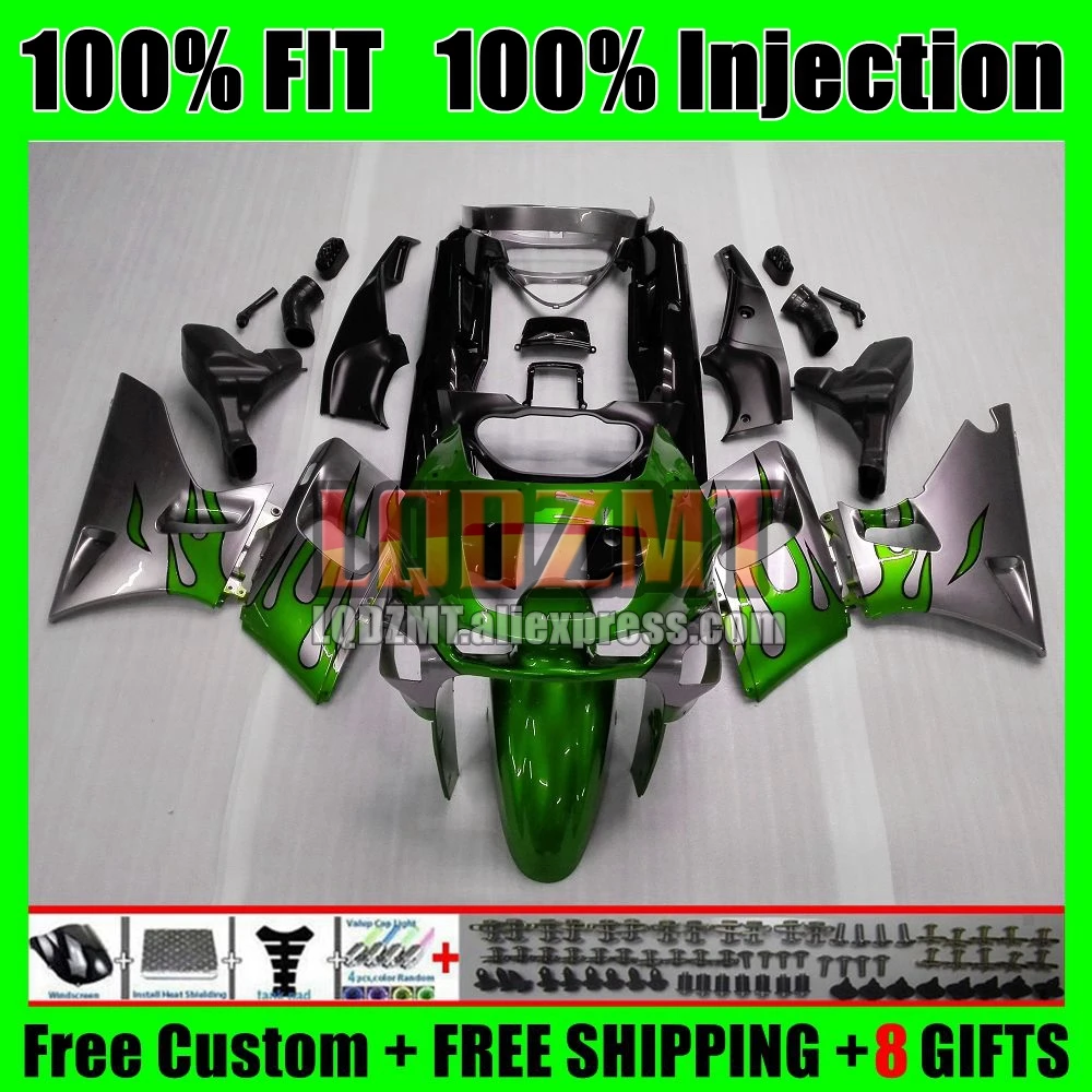 OEM Fairing For KAWASAKI NINJA ZZR 400 ZZR400 1993 1995 1996 1997 1998 1999 78No.112 Green flames ZZR-400 00 01 02 05 06 07 Body