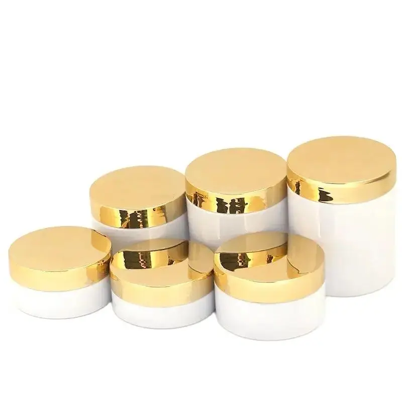 

24pcs White Plastic Cream Jars 50G 80G 100G 150G 200G 250G Empty Pots Wide Mouth Refillable Bottles Containers For Cosmetics