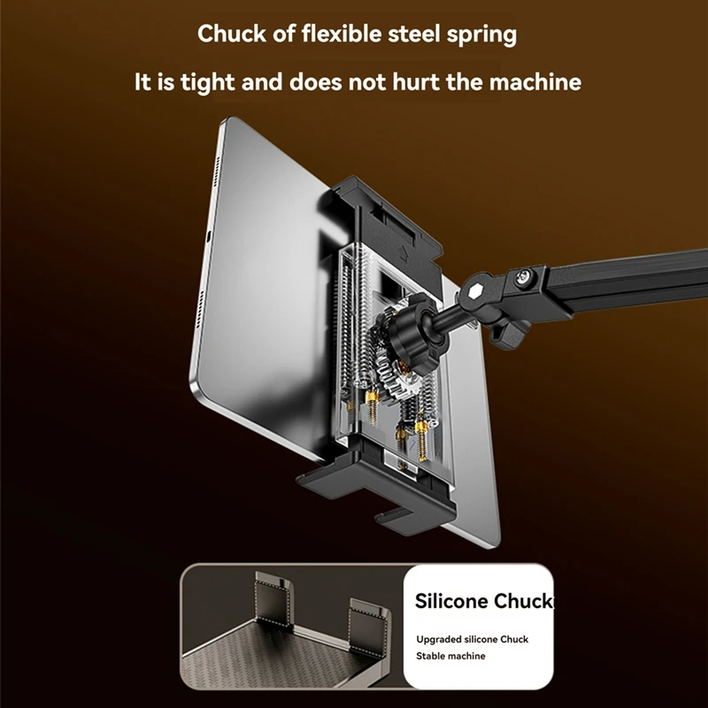 Adjustable Bed Tablet Holder Rotatable Long Arm Metal Desktop Tablet Bracket Mounts Clamp For 4.7-10.2Inch For Tablet image 5