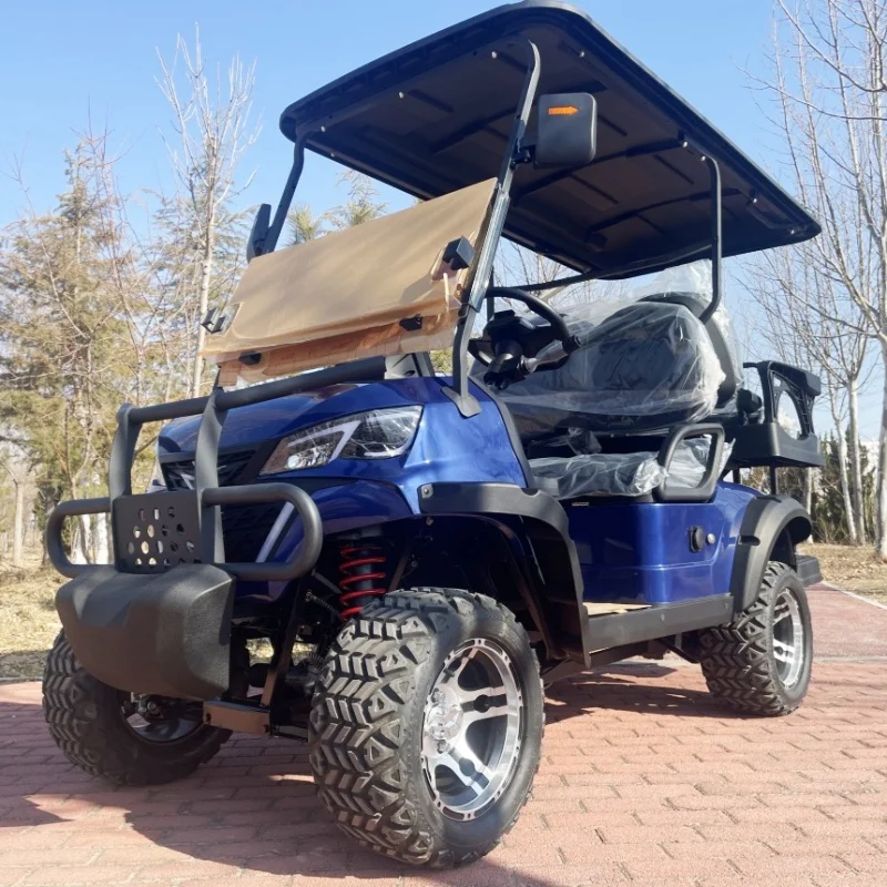 2026 Portable Price China High-End Sports Function Electric Golf Cart Golf Bag Rack And Basket Seat With Headrest 14-Inch Tires