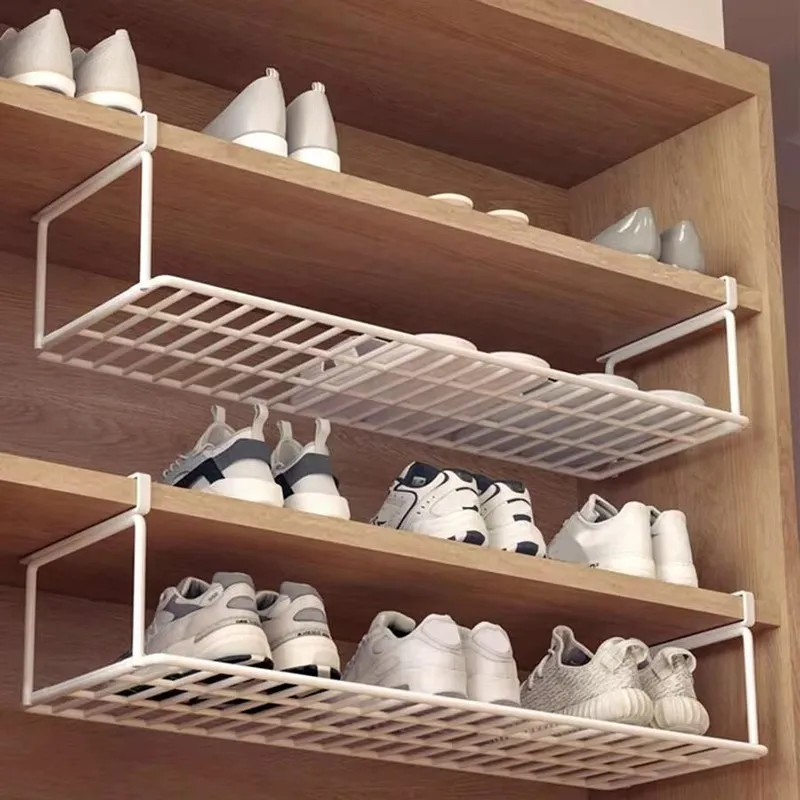 

1pc Creative Layered Shoe Rack Home Dorm Office Shoe Cabinet Partition Artifact Space Saving Shoe Hanger Clothing Storage Shelf