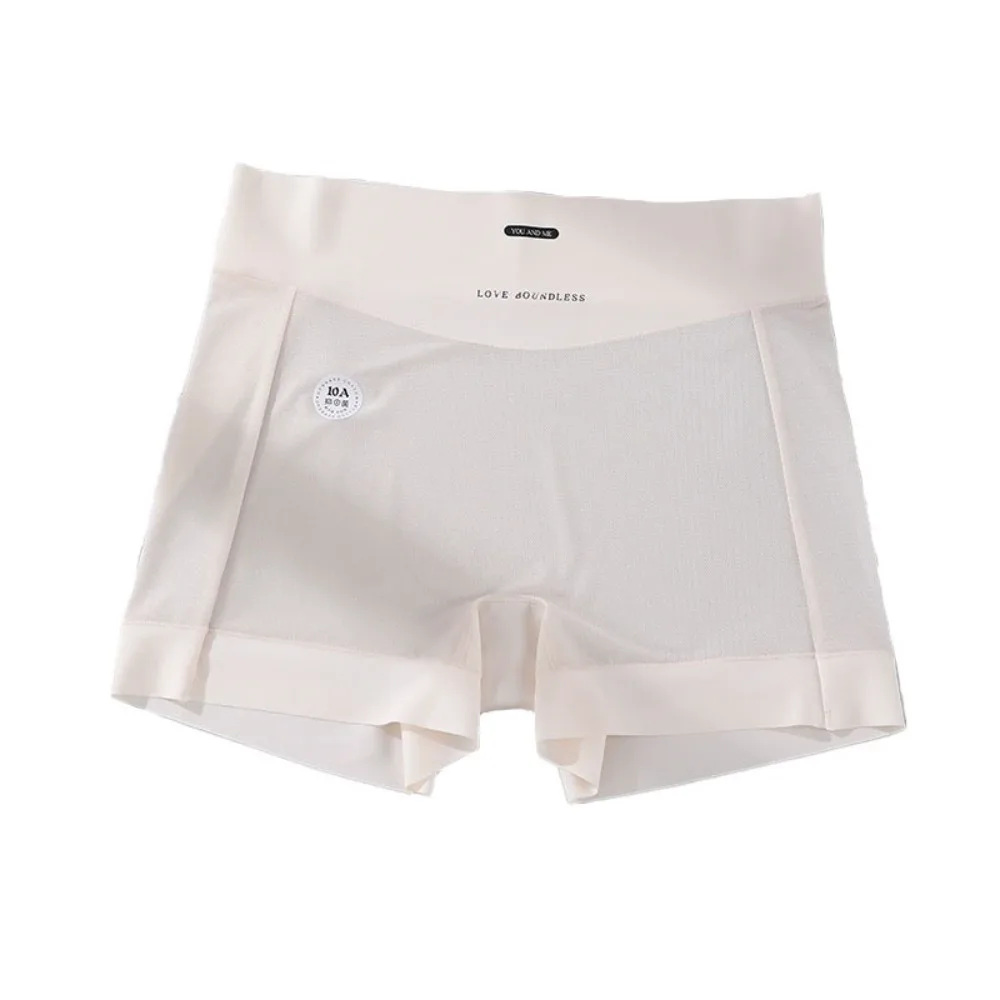 

Thin Ice Silk Panties Cotton Crotch Simple Seamless Safety Short Pants Underpants Large Size Anti-Glare Shorts Summer