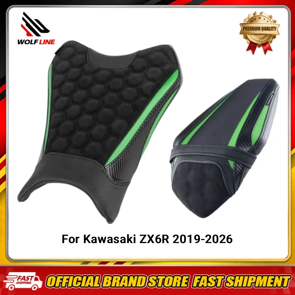 WOLFLINE Vorder- oder Rücksitzkissen für Kawasaki ZX6R 2019-2026 Fahrer- oder Beifahrersitz Komfort für Roadtrips