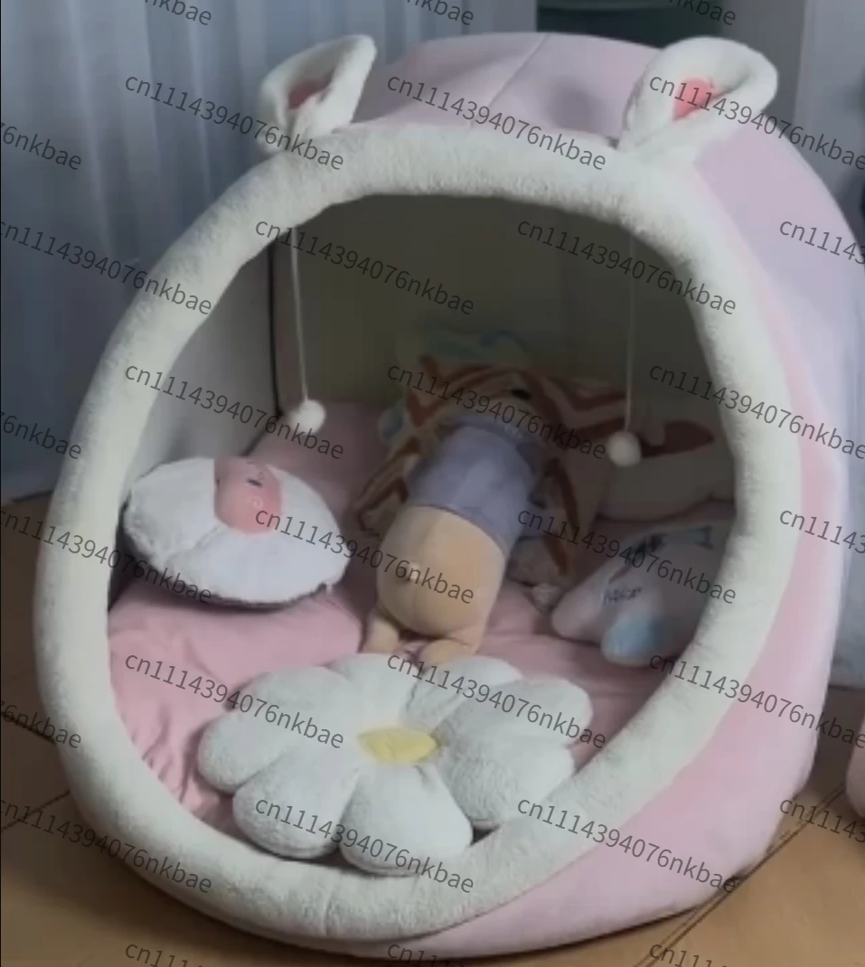 Oversized Cute Plush Tent for Adult & Child, Indoor Cozy Floor Lazy Sofa House, Cat Nest & Christmas Sitting Cushion