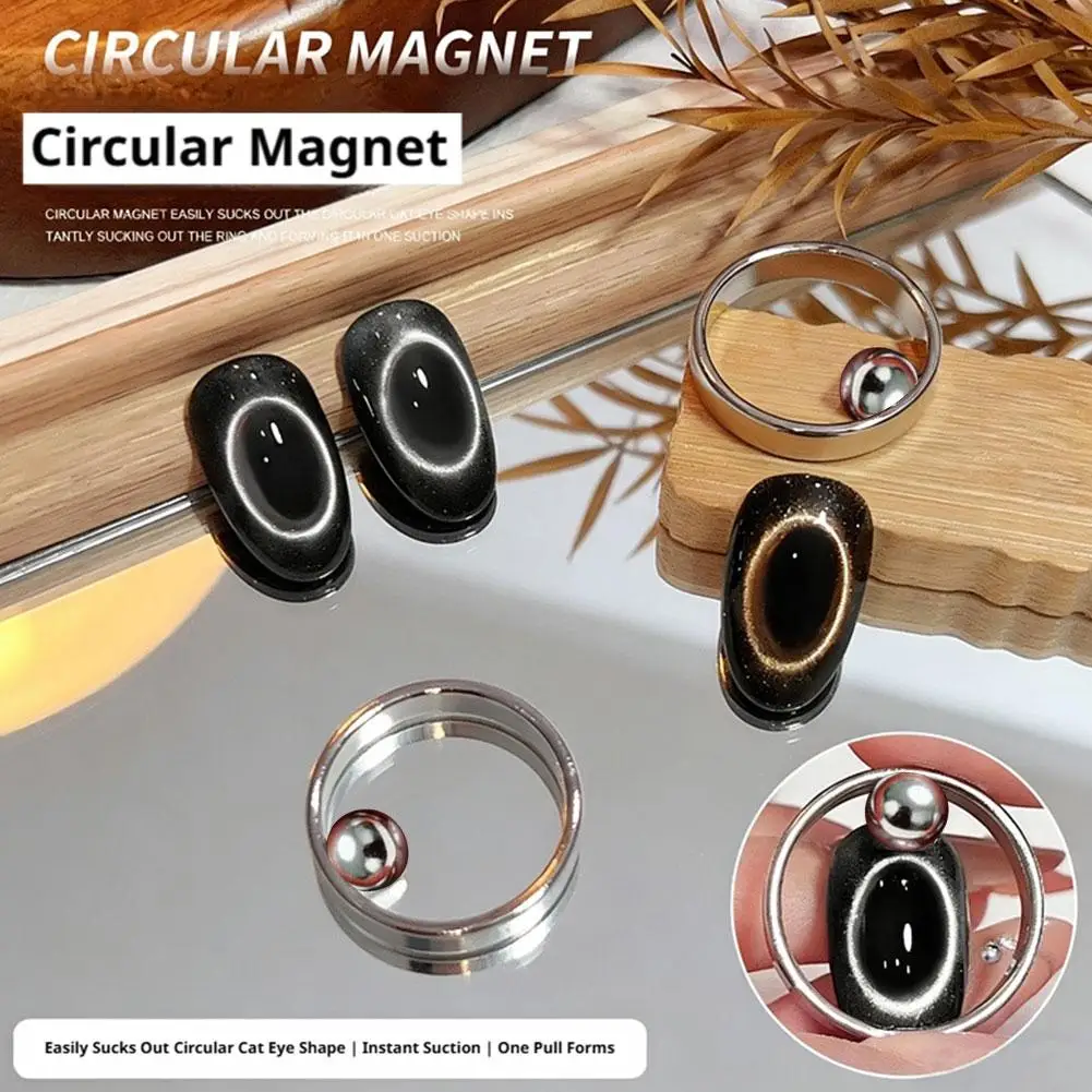 Hollowed-Out Cat Eye Nail Magnet Tool Strong Ring 3D Sparkle Nail Art Accessory Beginner Friendly Fast Gel Polish
