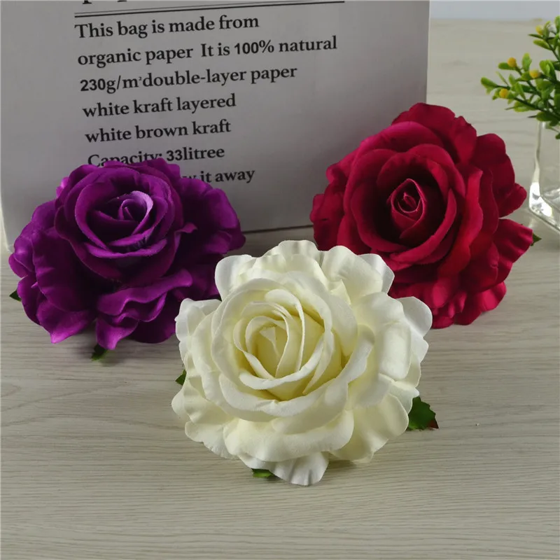 

Lover Rose Head Velvet Big Rose Flowers Wedding Flower Wall Background Decor Home Flower Arrangement DIY Garland Hat Accessories