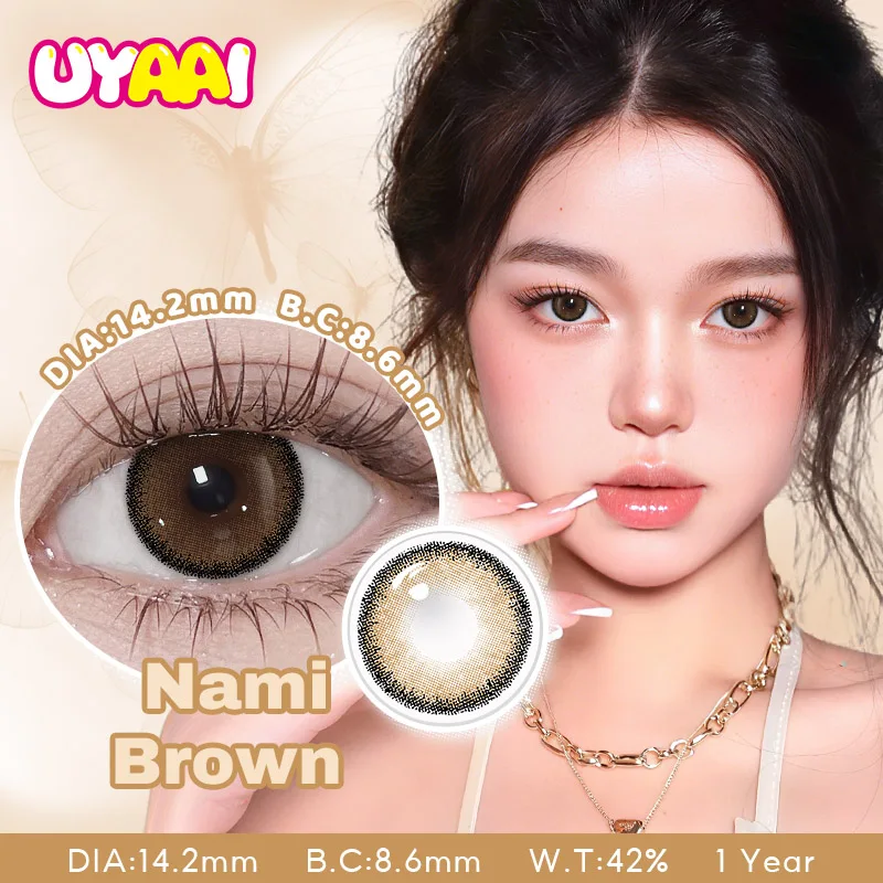 UYAAI Farbe Kontakt Braun Augenfarbe Linsen Make-up Farbige Schüler Frau Make-up Grüne Linse Schwarze Linse Natürlicher Look Frau Zubehör – Detail 5