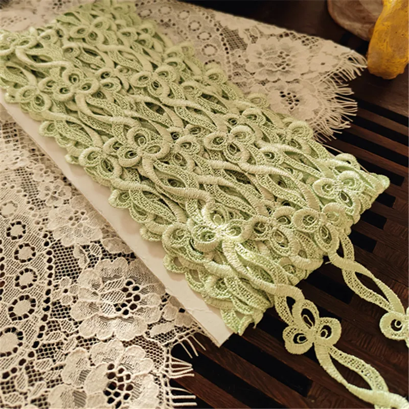 

15Yards 2.5cm Wide Shiny Light Green Flower Venise Diy Venice Lace Clothing Accessories Of Various Garment,Bra.Underwear