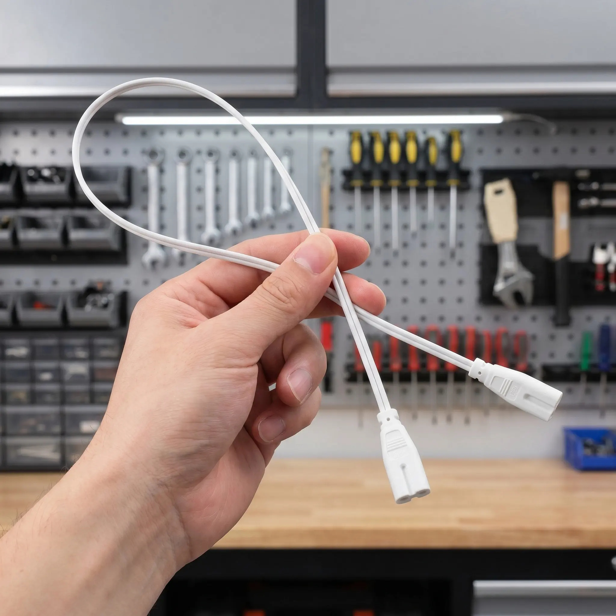 4Pcs LED Tube Connector Cable Dual-Ended 19.7 Inch Linkable Wire for Integrated Light Fixture Extension Power Cord