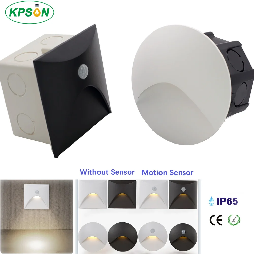 

IP65 Waterproof Outdoor Recessed Wall Lamp 3W Led Embedded Step&Stair Balcony Aisle Yard Outside Sensor Lighting Night Light