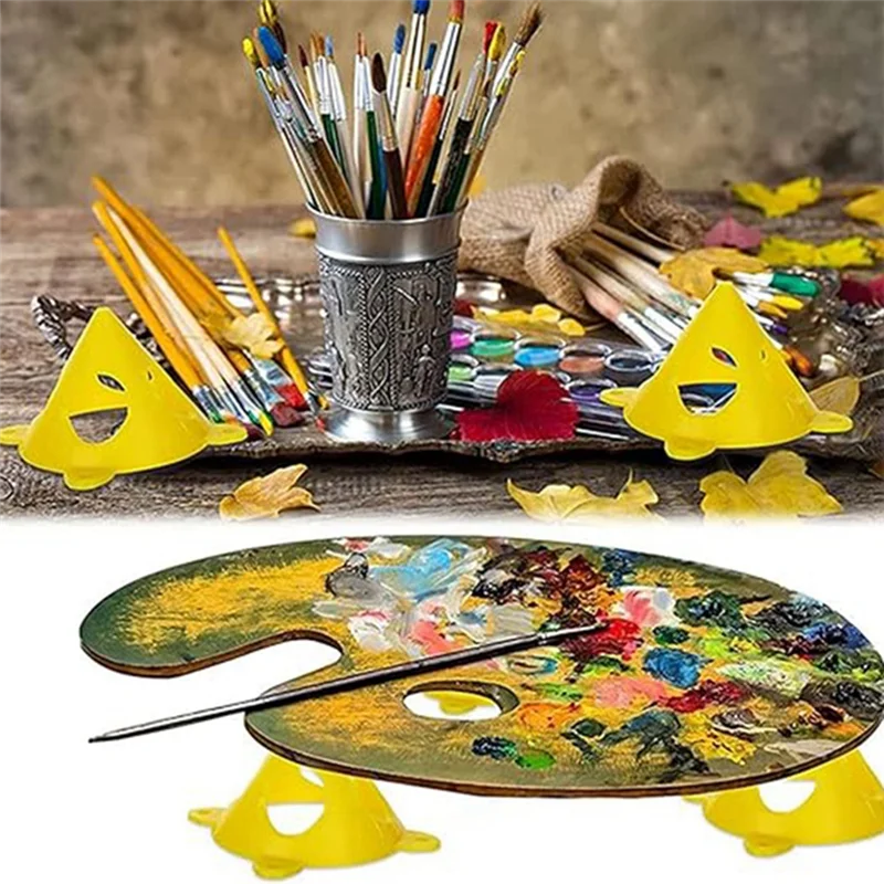 EDT-24Pcs จิตรกรพีระมิดขาตั้ง MINI สีขาตั้งกล้อง Windproof Roller Barrier Barrier ป้ายสําหรับทําความสะอาดสีน้ํามันภาพวาด Durabl