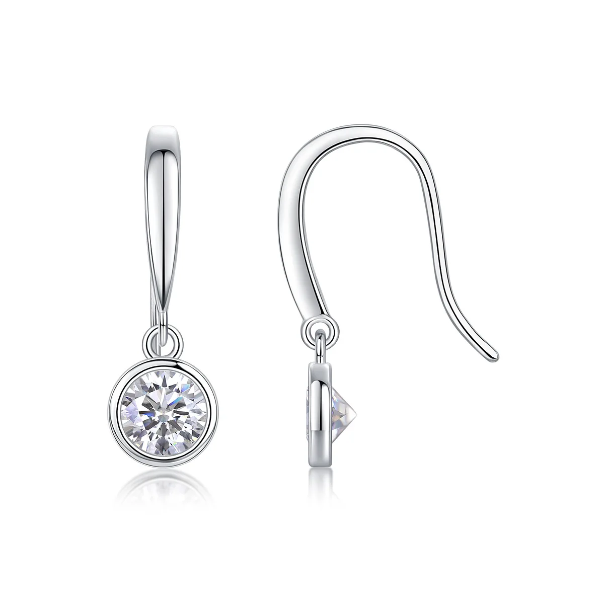 

Apaison 0.5 ct Moissanite Women's Drop Earrings Prom Party 18K White Gold Plated Jewelry Gift