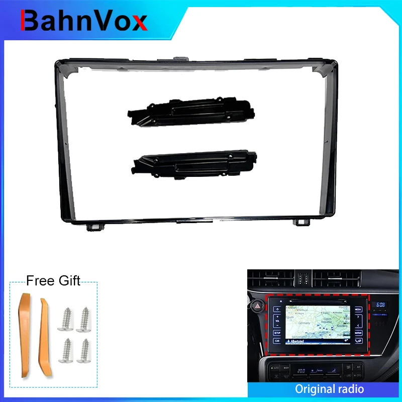 9 inch Android Car Radio frame for  Toyota Corolla 11 Auris E180 2017 2018+2din Stereo GPS Fascia bezel Panel Adapter wire harne