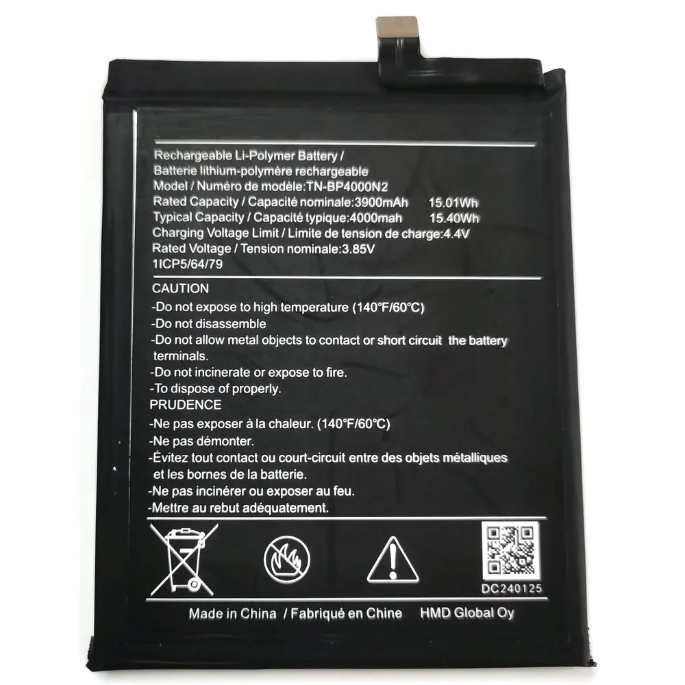 

Сменный литий-ионный полимерный аккумулятор TN-BP4000N2 3,85 В, 4000 мАч для мобильного телефона Nokia 1ICP5/64/79