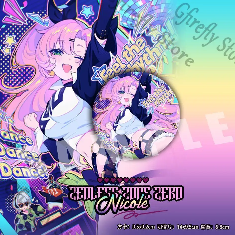 إكسسوارات الملابس بروش Zenless Zone Zero شارة رائعة أنيمي دبوس دبوس الصدر Ouch الديكور نيكول ديمارا شعار هدية #2