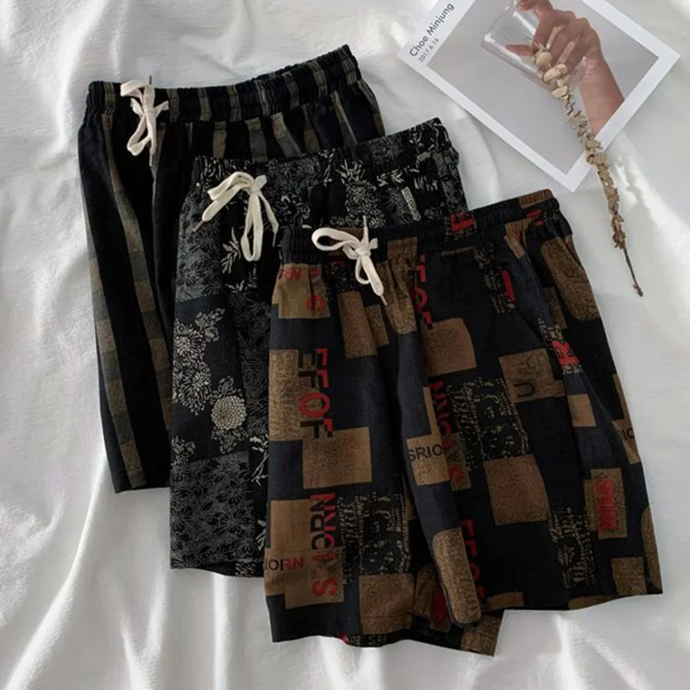 Mens Floral Casual Shorts Personality Stylish Various Patterns Printed Youthful Beach Sports Thin Easy Dry Pants 2024 Summer