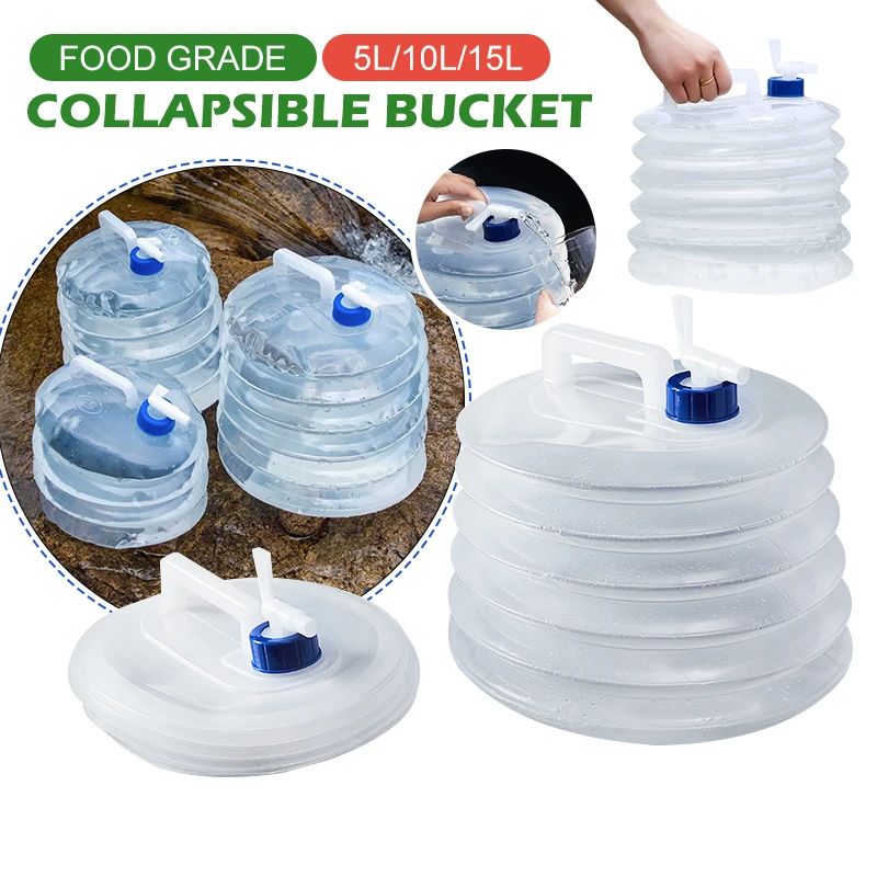 5L-15L Collapsible foldable bottle Container Water Storage Bottle Bucket Pail Water Bag water&juice dispenser Camping Outdoor