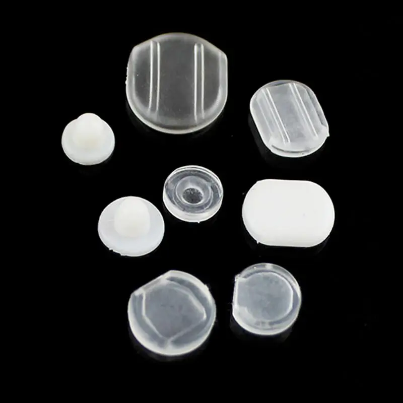 100 Pieces Clear Silicone Earring Pads Portable Anti Pain Earring Cushion for Clip-on Earrings Jewelry Accessories Gift