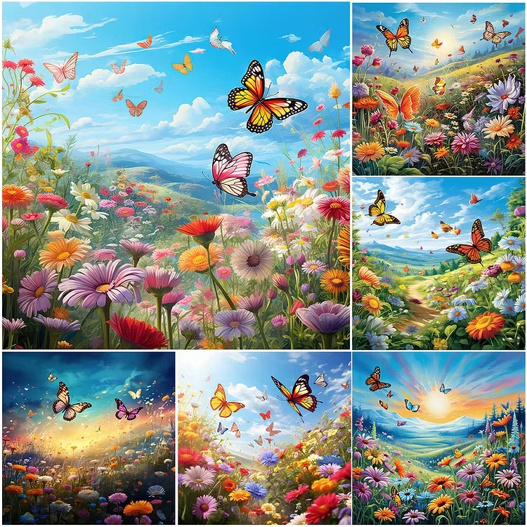 

Garden Flowers Butterfly Jigsaw Puzzle 500/1024 PCS Fun Games for Family Gatherings Home Decor Gifts