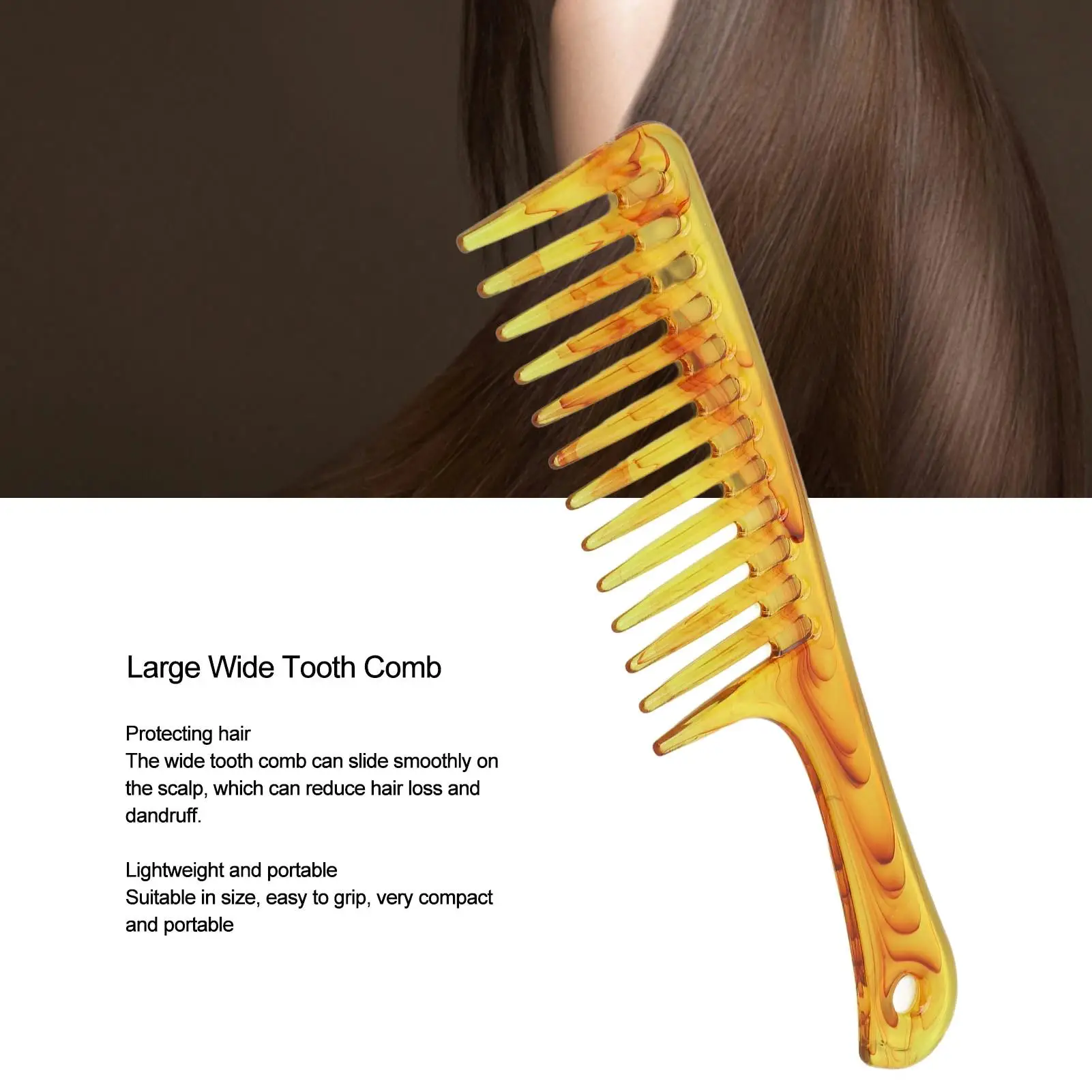 Pettine antistatico a denti larghi per capelli ricci riduce la caduta dei capelli, facile da usare, Design alla moda