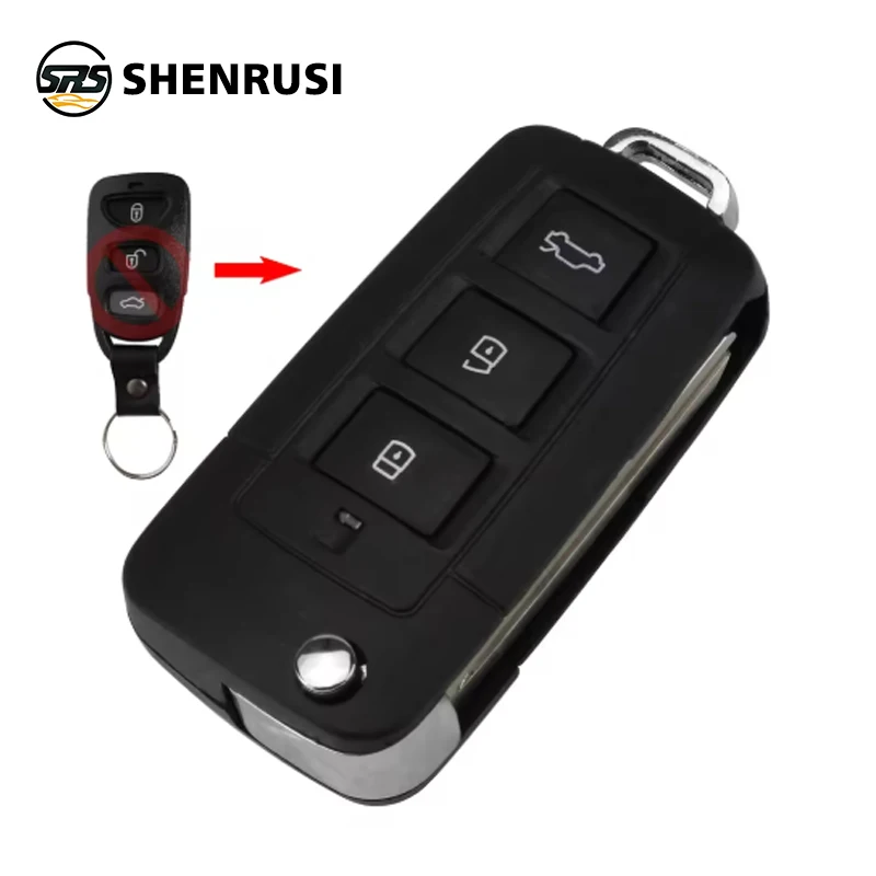 

SHENRUSI 3/4 Button Modified Foldable Remote Key Shell For Kia for Hyundai Elantra Sonata Genesis Car Key Case Fob HYN10 HYN14R