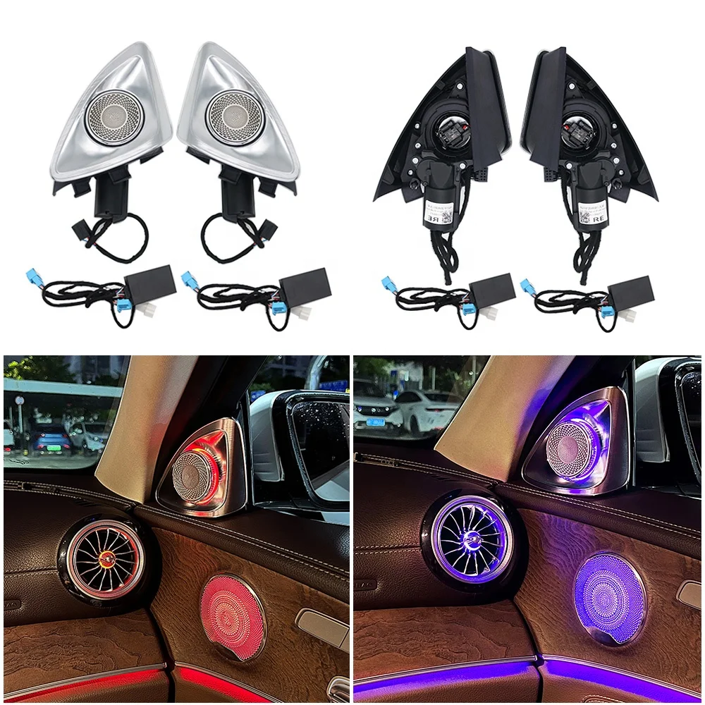 Car 4D Rotating Tweeter Speaker Luminous Ambient Light Car Door Audio Tweeter for W222 2014-2020