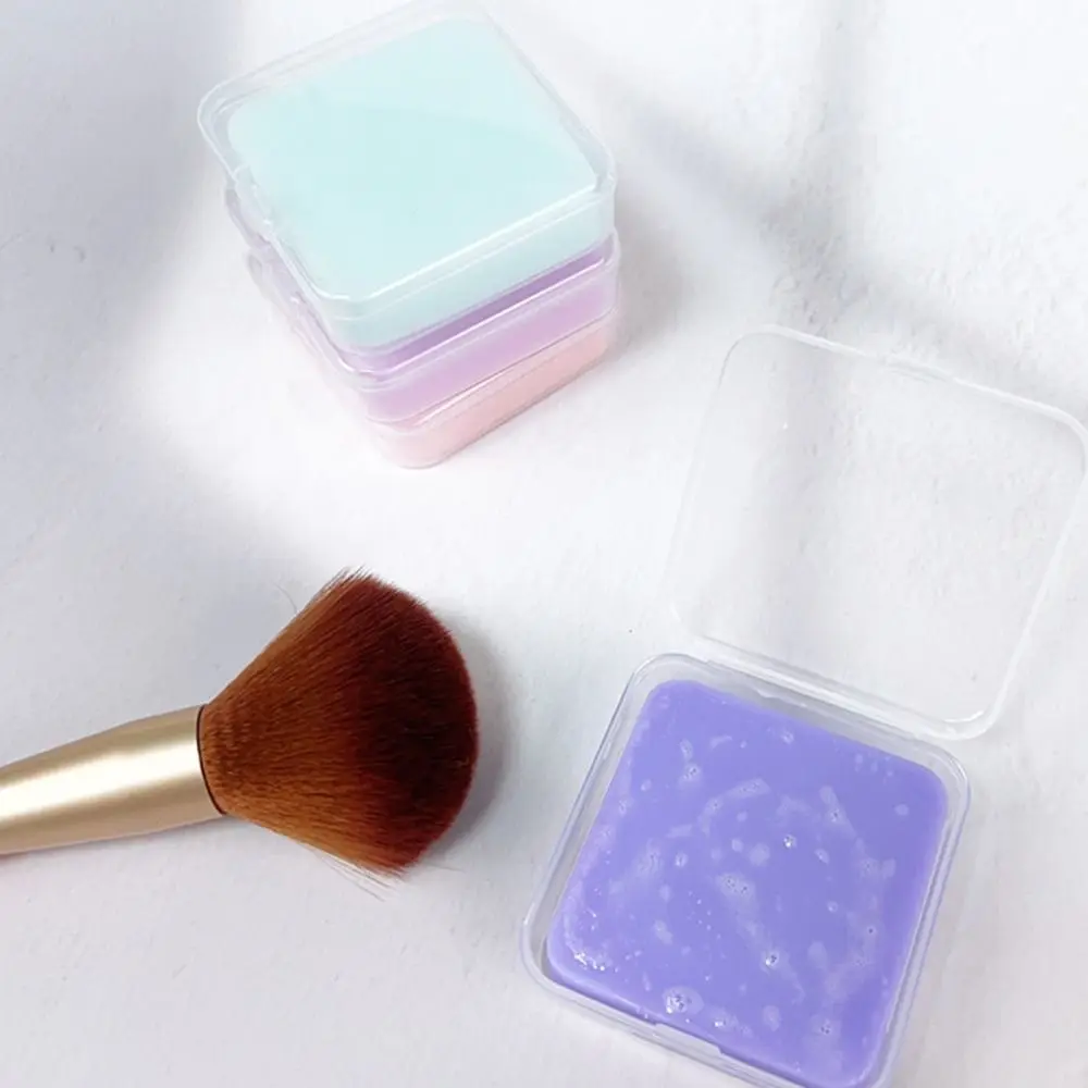 50g Makeup Brush Cleaner Soap Solid Soap Powder Puff Brush Cleaning Tool Brushes Cleaning Solution with Storage Box