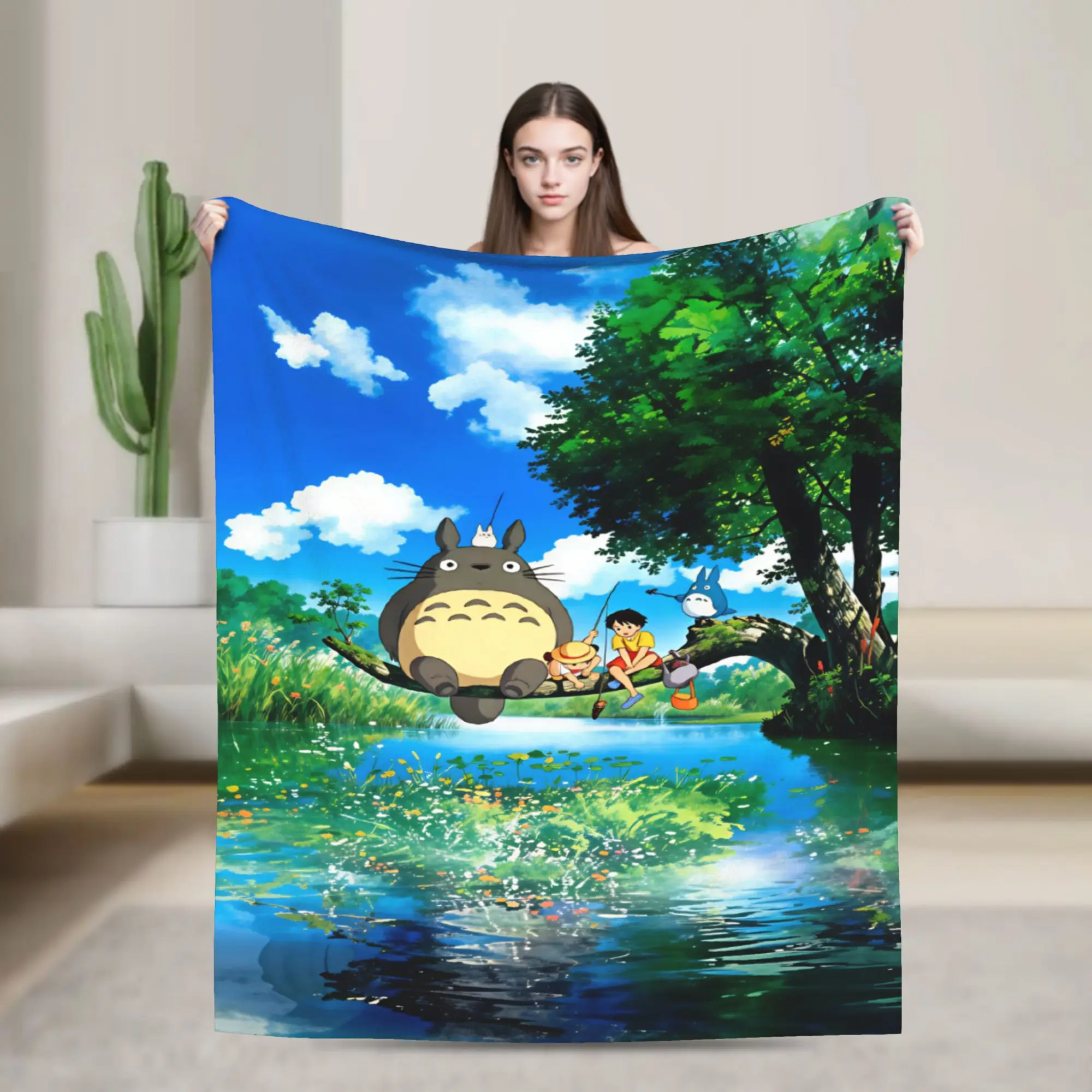Warm Blanket Travel  Totoro Throw Blanket  Flannel Bedspread For Couch Bed Fashion Sofa Bed Cover