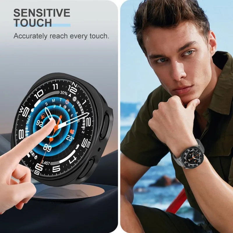 PC Case+Glass Privacy Cover For Samsung Galaxy watch 8 40mm 44mm Accessories Shockproof  Protective Bumper Galaxy Watch 8 case