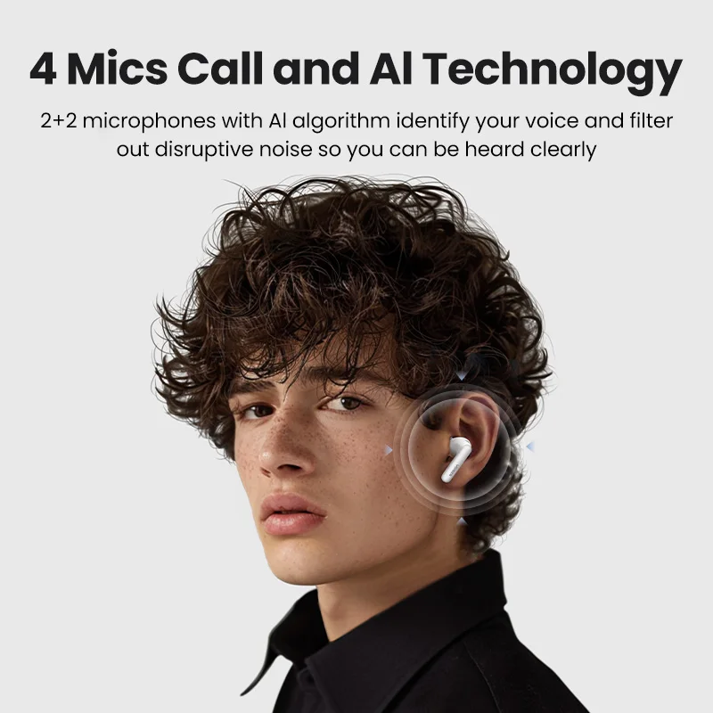 UGREEN Choice HiTune T3 Pro ANC Auriculares inalámbricos Bluetooth Auriculares TWS Cancelación activa de ruido, micrófonos intrauditivos Auriculares