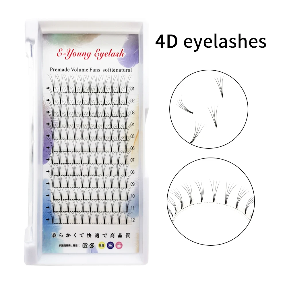 3D/4D/5d Natural Soft Mink False lashes Russian Premade Volume Fans Short Stem Individual Eyelashes Extension Make Up Tool