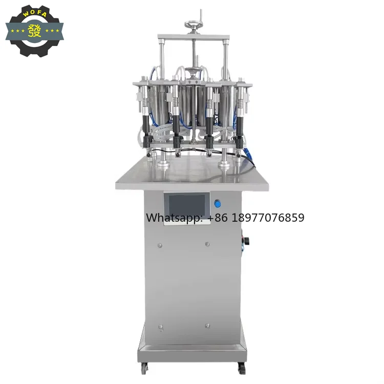 2026 4-Head Semi-Automatic Perfume Filling Machine With Pump For Juice Water Oil Food Applications Electric 220V Wood Packaging