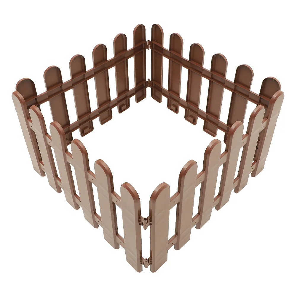 

4Pcs White Fence Decorative Plastic Picket Garden Edging Lawn Yard Border Landscape Outdoor Fence Decor for Flowerbeds