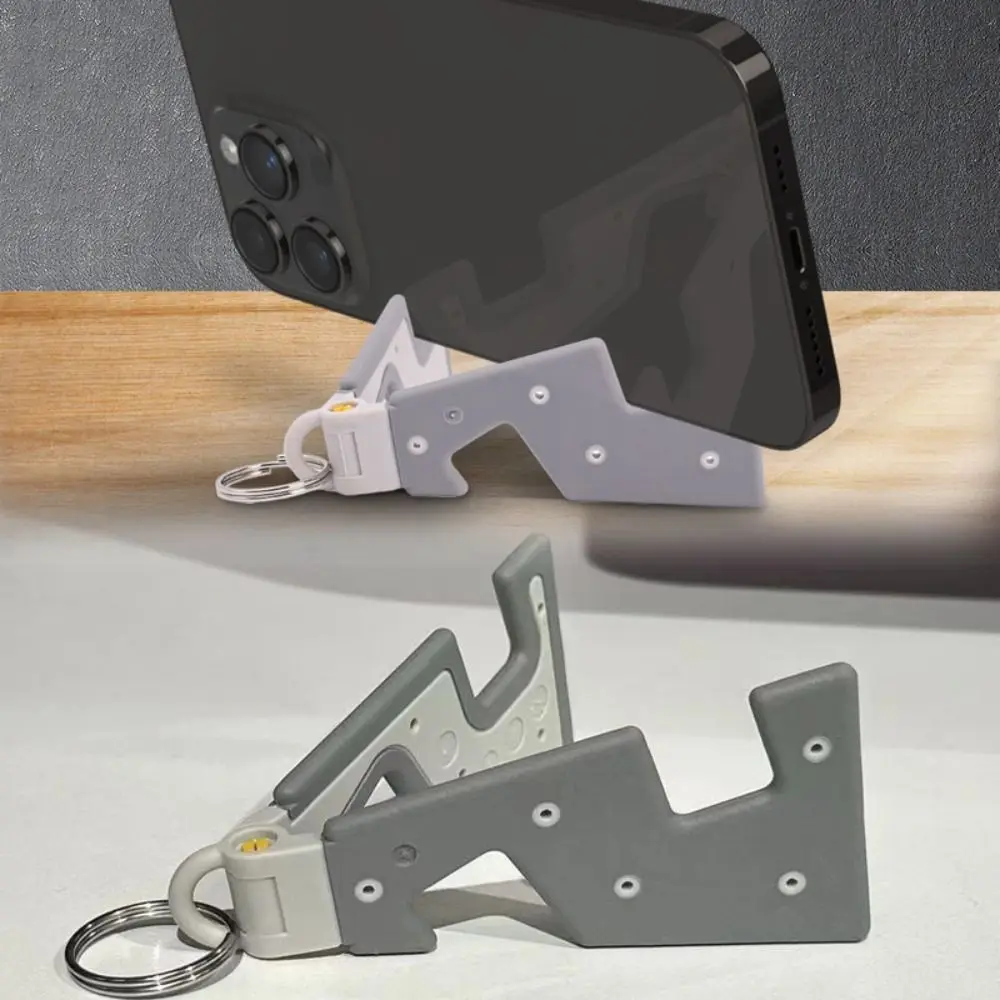 

Portable Desk Phone Holder Keychain Stable Ultra Thin Foldable Mobile Phone Stand Support Desktop Tablet Holder Lazy Bracket