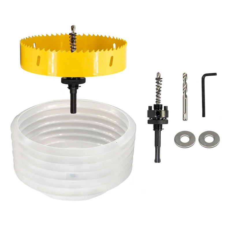 

A43F-6-19/64 Hole Saw For Recessed Lights,Hole Saw Dust Bowl For Recessed Lighting 6In Include 3/8In Hex Shank&SDS Plus Arbor