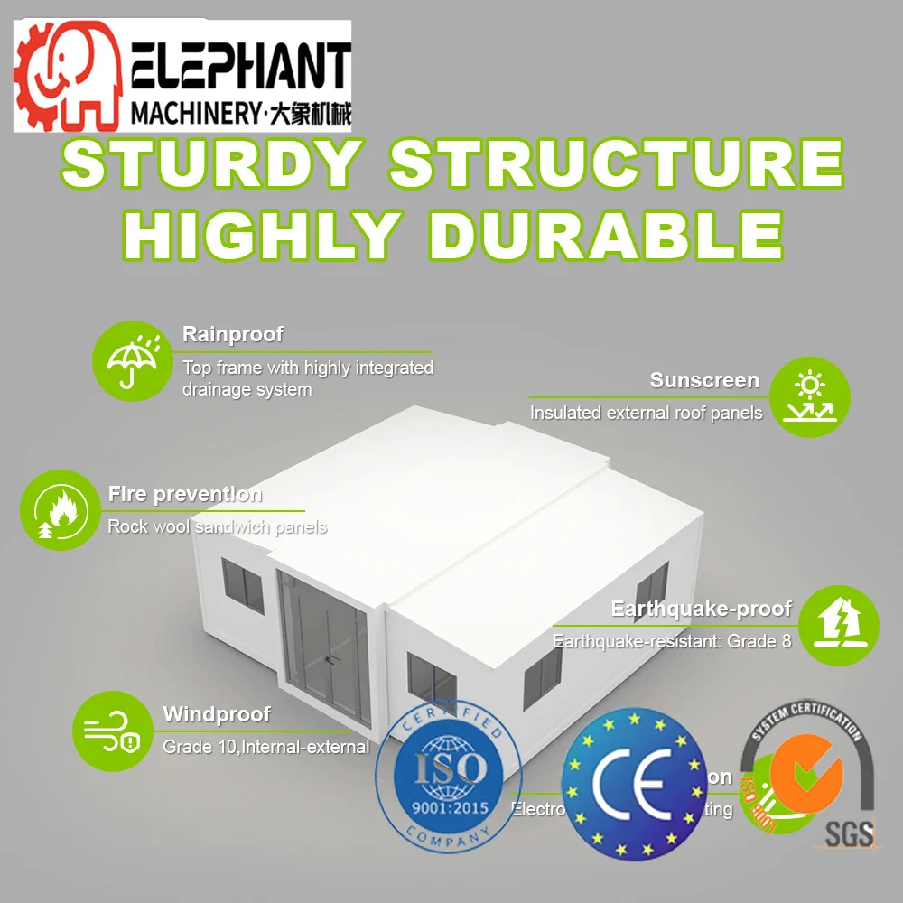 Eco-friendly Durable Mobile Expandable Prefab House with 2 or 3 Bedrooms and Bathroom for Backyard Granny Flat House Easy DIY