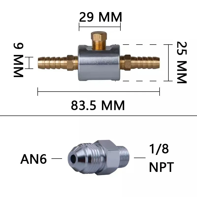 1/8 NPT Fuel Pressure Gauge Kit 0-160 psi Filled Metal Case with Adaptor for Fuel Injection Performance Tuning