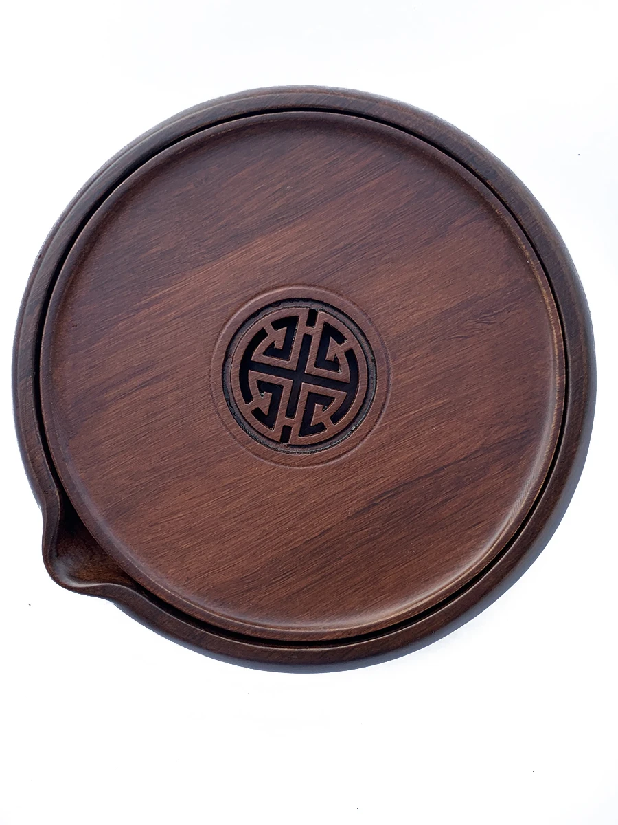 Black sandalwood dry brewing tea tray, double layer drain pot, simple water storage, small tray work