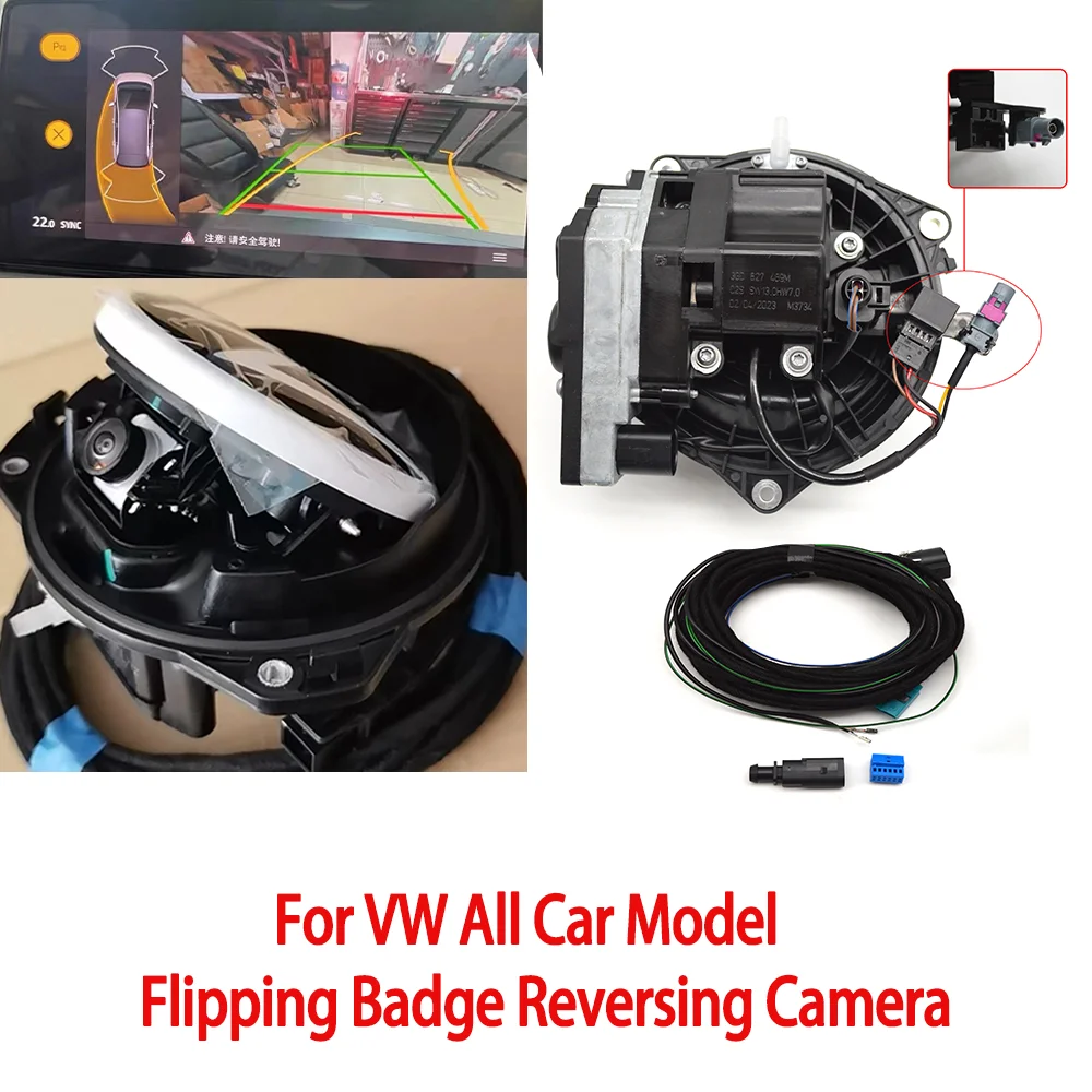 Flipping Badge Reversing Camera Emblem Rear View Camera Badge Parking Camera For VW Passat B8 GOLF 7 8 MK7 POLO 6C AW T-ROC ID3