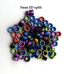 25PCS/Lot Split 5mm parrot Rings (Non-Custom, Random-Character, Color-Mixture) Aluminium Bird Leg Bands