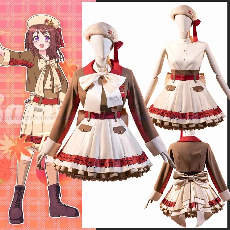 

a7d@Anime BanG Dream! Toyama Kasumi Cosplay Costume Poppin’Party Princess Skirt Lolita Dress Wig Woman Kawaii Cute Christmas Sui